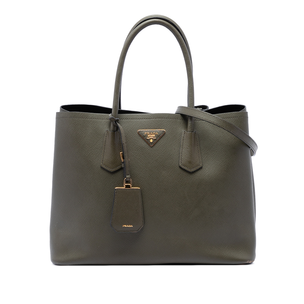 Pre-Loved Prada Large Saffiano Cuir Double Satchel